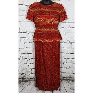 VINTAGE Cottage Core Coastal Grandma Maxi/Midi Dress